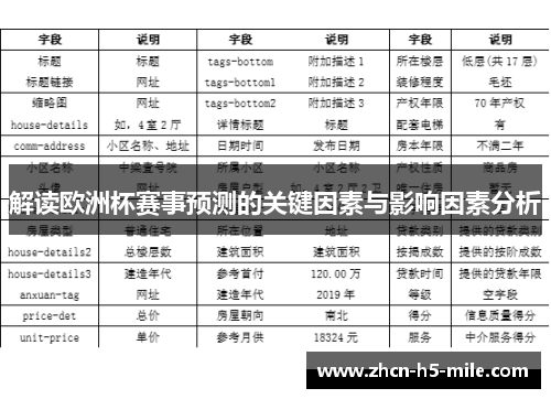 解读欧洲杯赛事预测的关键因素与影响因素分析 解读欧洲杯赛事预测的关键因素与影响因素分析