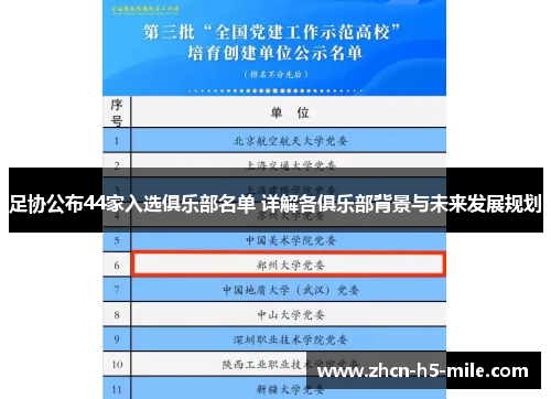 足协公布44家入选俱乐部名单 详解各俱乐部背景与未来发展规划 足协公布44家入选俱乐部名单 详解各俱乐部背景与未来发展规划